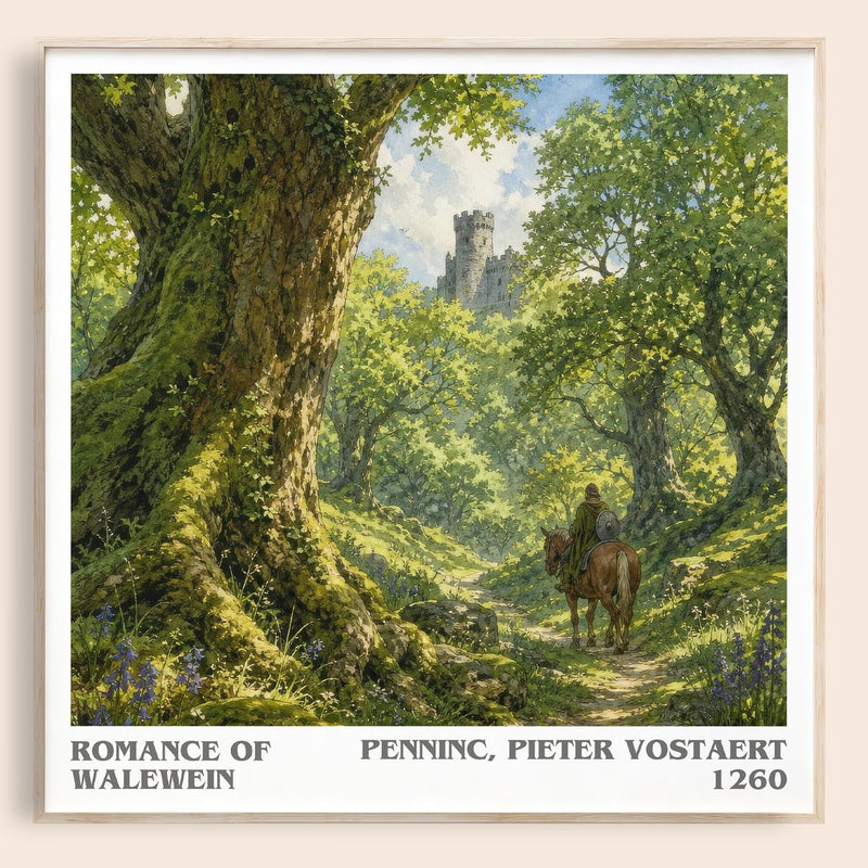 Romance Of Walewein literary book poster by Penninc, Pieter Vostaert – framed literary art print