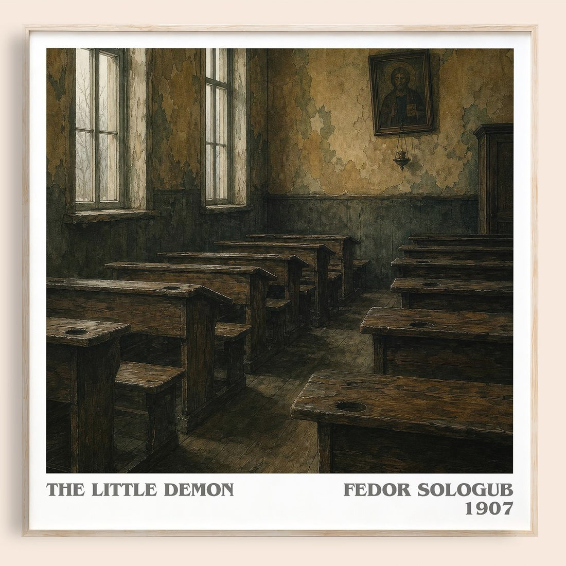 The Little Demon literary book poster by Fedor Sologub – framed literary art print