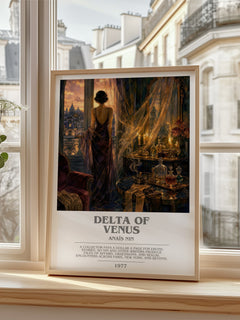 Delta of Venus Bookish Wall Art by Anaïs Nin – framed print by a bright window