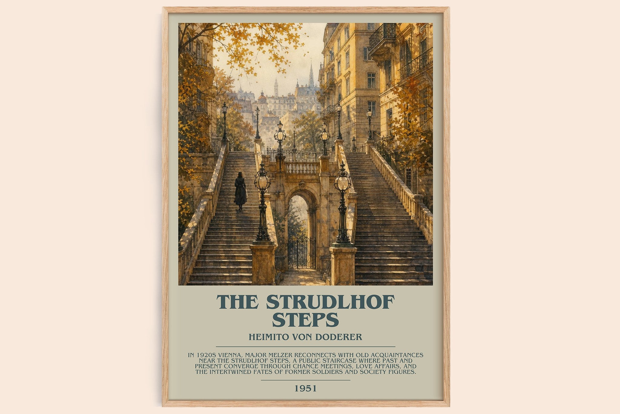 The Strudlhof Steps Bookish Wall Art by Heimito von Doderer