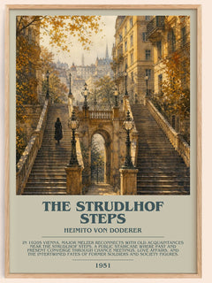 The Strudlhof Steps Bookish Wall Art by Heimito von Doderer – framed poster