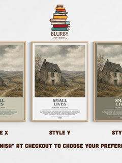 Small Lives Bookish Wall Art by Pierre Michon – Style X, Y and Z side by side – choose your finish