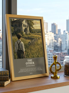 The Other Bookish Wall Art by Thomas Tryon – framed print on a city-view windowsill