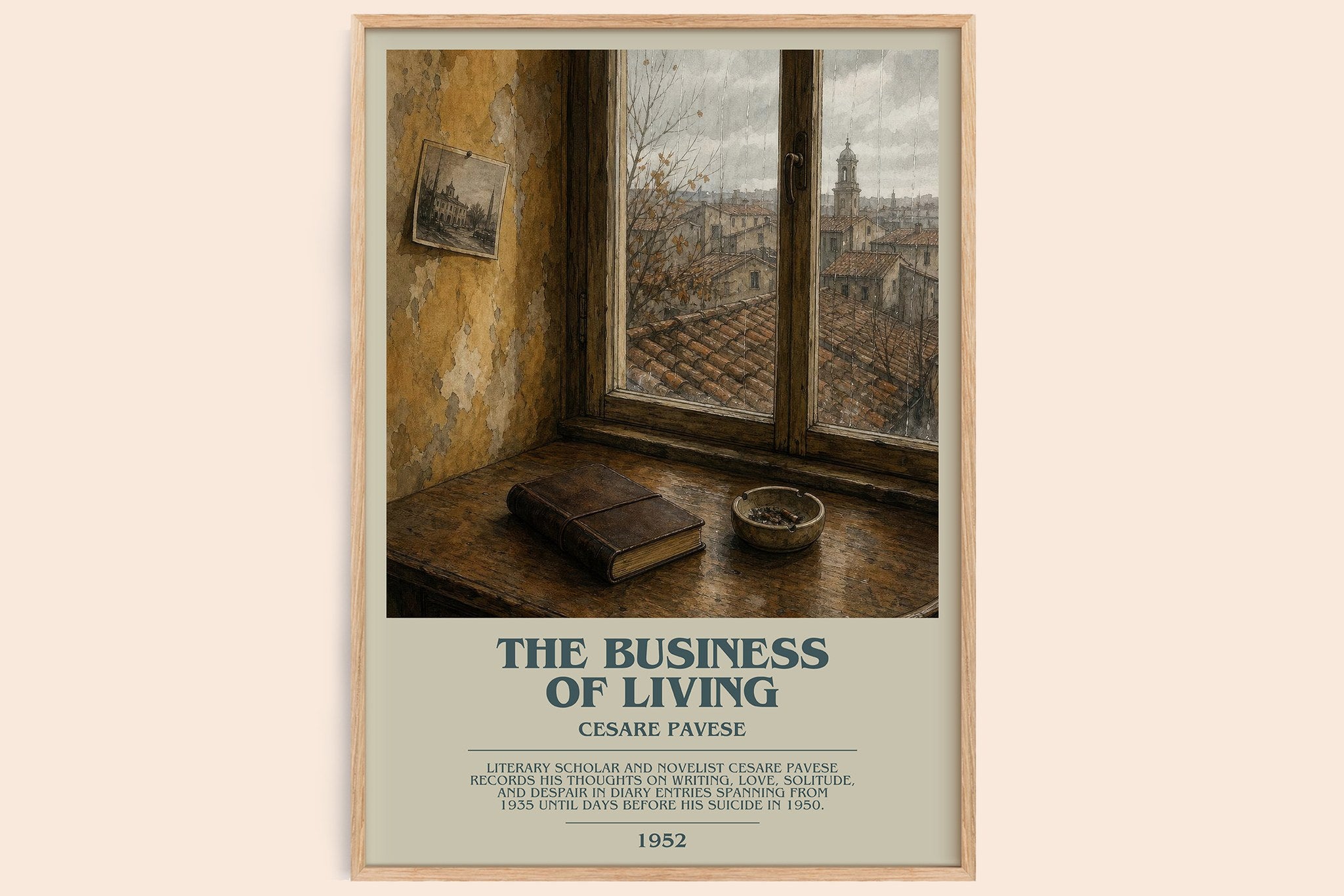 The Business of Living Bookish Wall Art by Cesare Pavese