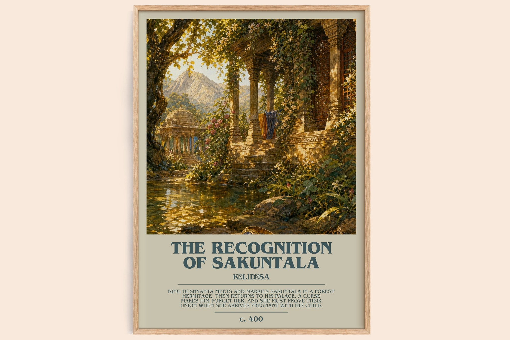 The Recognition of Sakuntala Bookish Wall Art by Kālidāsa