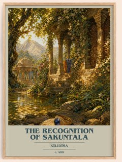 The Recognition of Sakuntala book cover book poster by Kālidāsa – framed literary art print