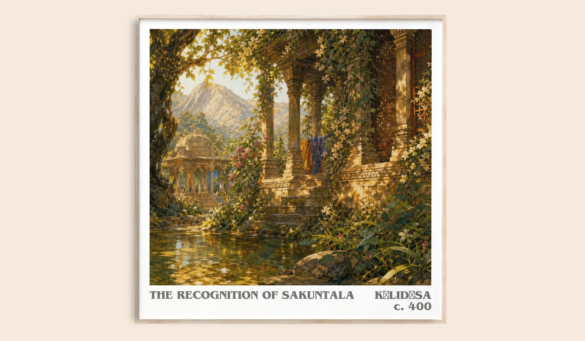 The Recognition of Sakuntala Literary Art Print by Kālidāsa