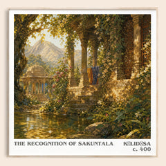 The Recognition of Sakuntala literary book poster by Kālidāsa – framed literary art print