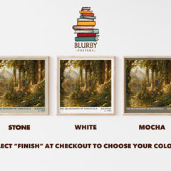 The Recognition of Sakuntala literary print framed by window – Stone, White and Mocha square prints side by side – choose your colour