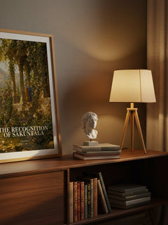 The Recognition of Sakuntala watercolour print on bookshelf – Kālidāsa fan gift