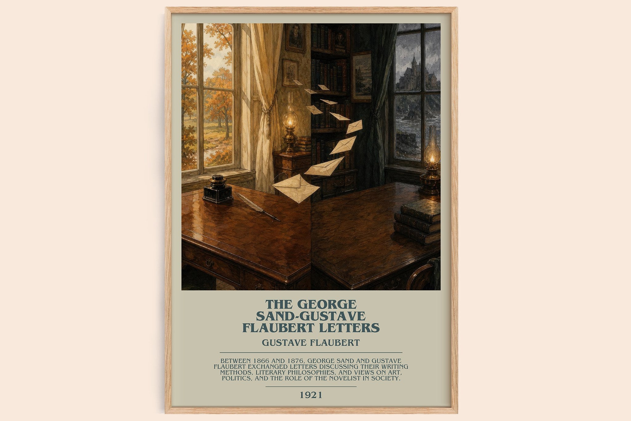 George Sand-Gustave Flaubert Letters Bookish Wall Art by G. Flaubert