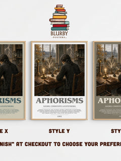 Aphorisms Bookish Wall Art by Georg Christoph Lichtenberg – Style X, Y and Z side by side – choose your finish