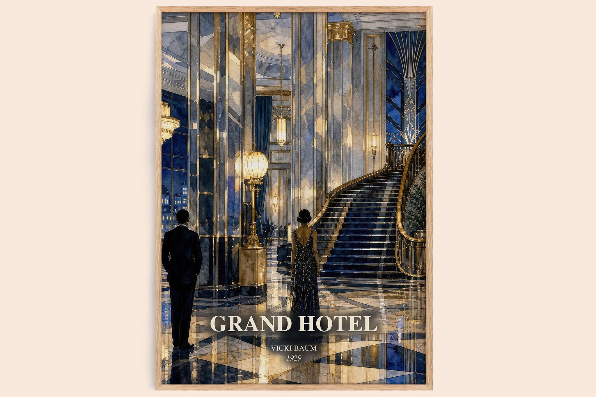 Grand Hotel Book Watercolour Illustration by Vicki Baum