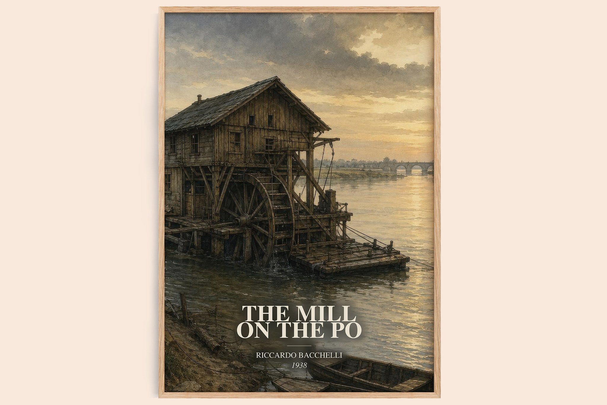 The Mill On The Po Book Watercolour Illustration by Riccardo Bacchelli
