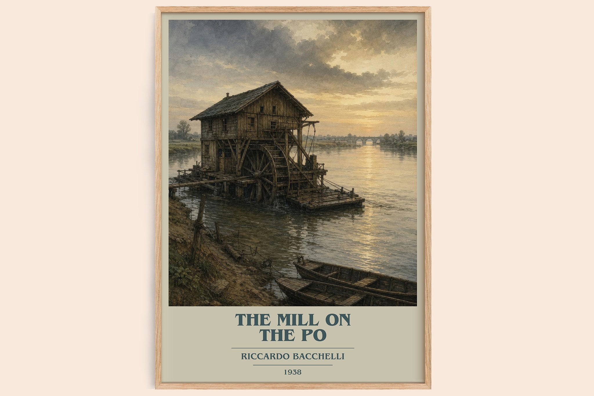 The Mill On The Po Book Cover Poster by Riccardo Bacchelli
