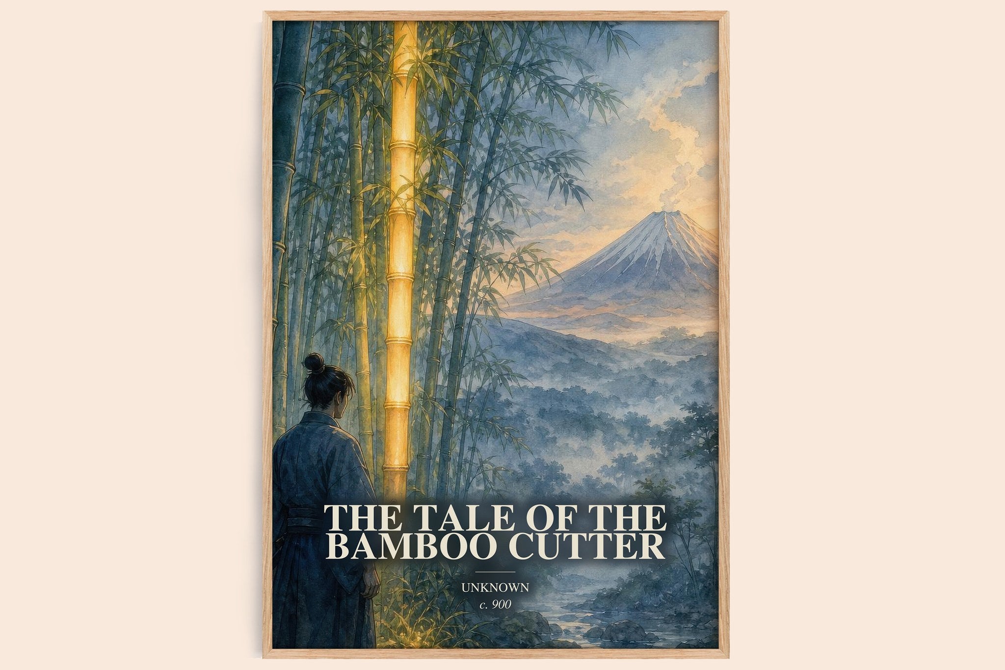 The Tale of the Bamboo Cutter Book Watercolour Illustration by Unknown