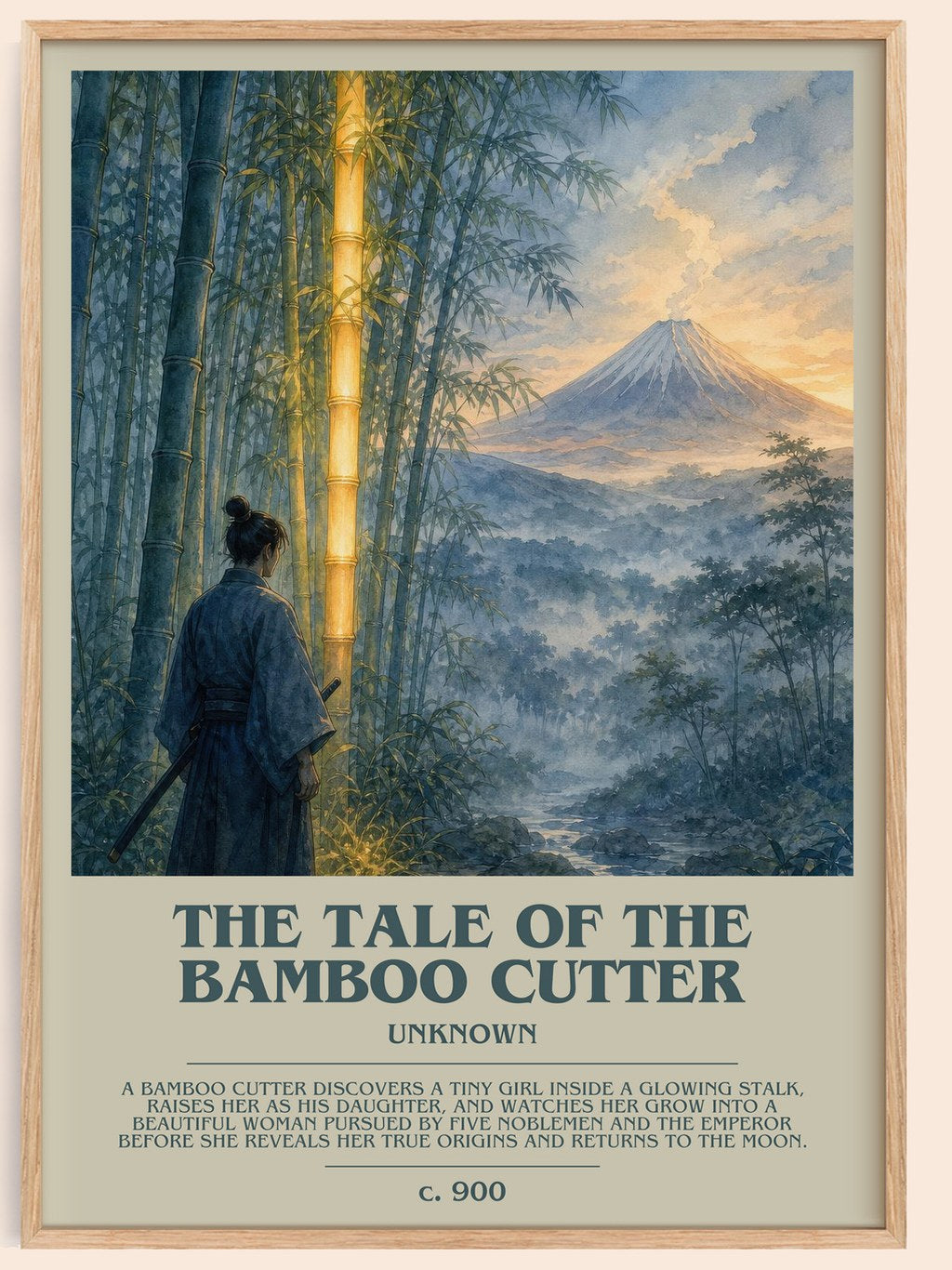 The Tale of the Bamboo Cutter bookish book poster by Unknown – framed literary art print