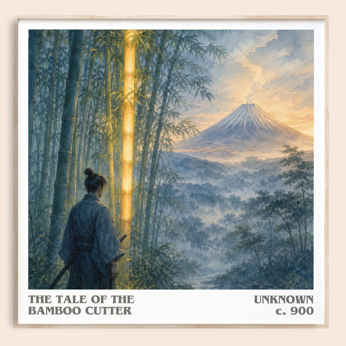 The Tale of the Bamboo Cutter literary book poster by Unknown – framed literary art print