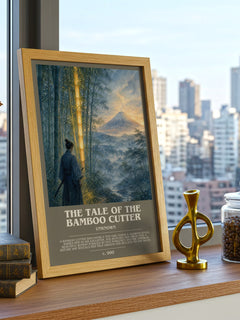 The Tale of the Bamboo Cutter bookish poster colour and style options – Unknown book art