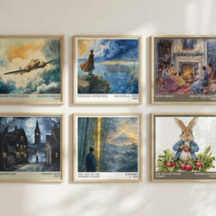 The Tale of the Bamboo Cutter literary print in frame leaning in hallway – classic literature wall art