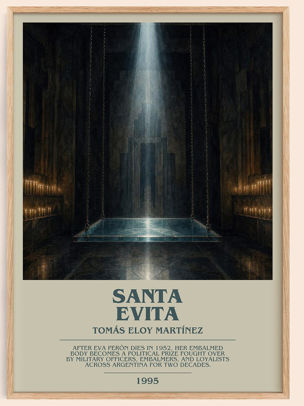 Santa Evita Bookish Wall Art by Tomás Eloy Martínez – framed poster