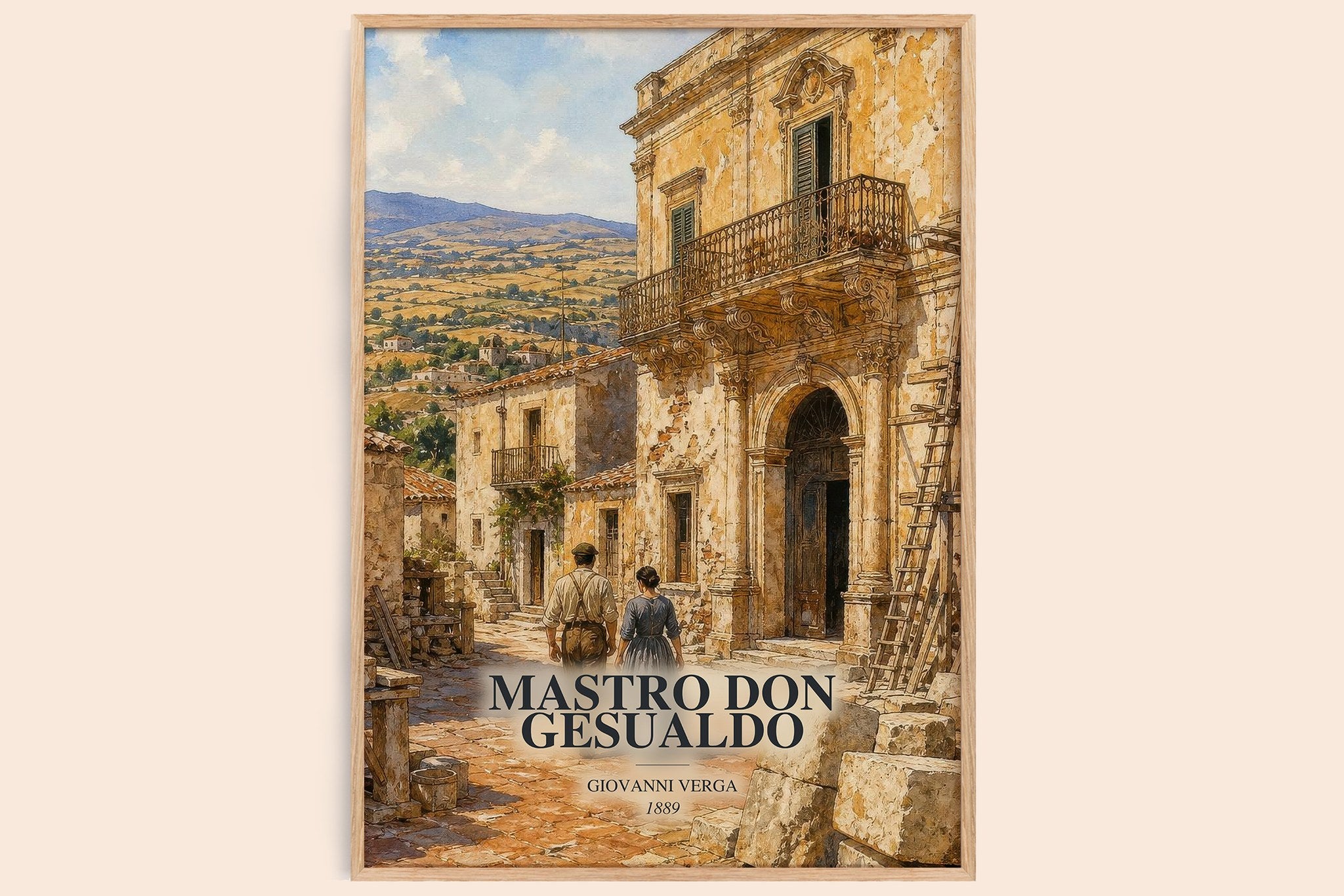 Mastro Don Gesualdo Book Watercolour Illustration by Giovanni Verga
