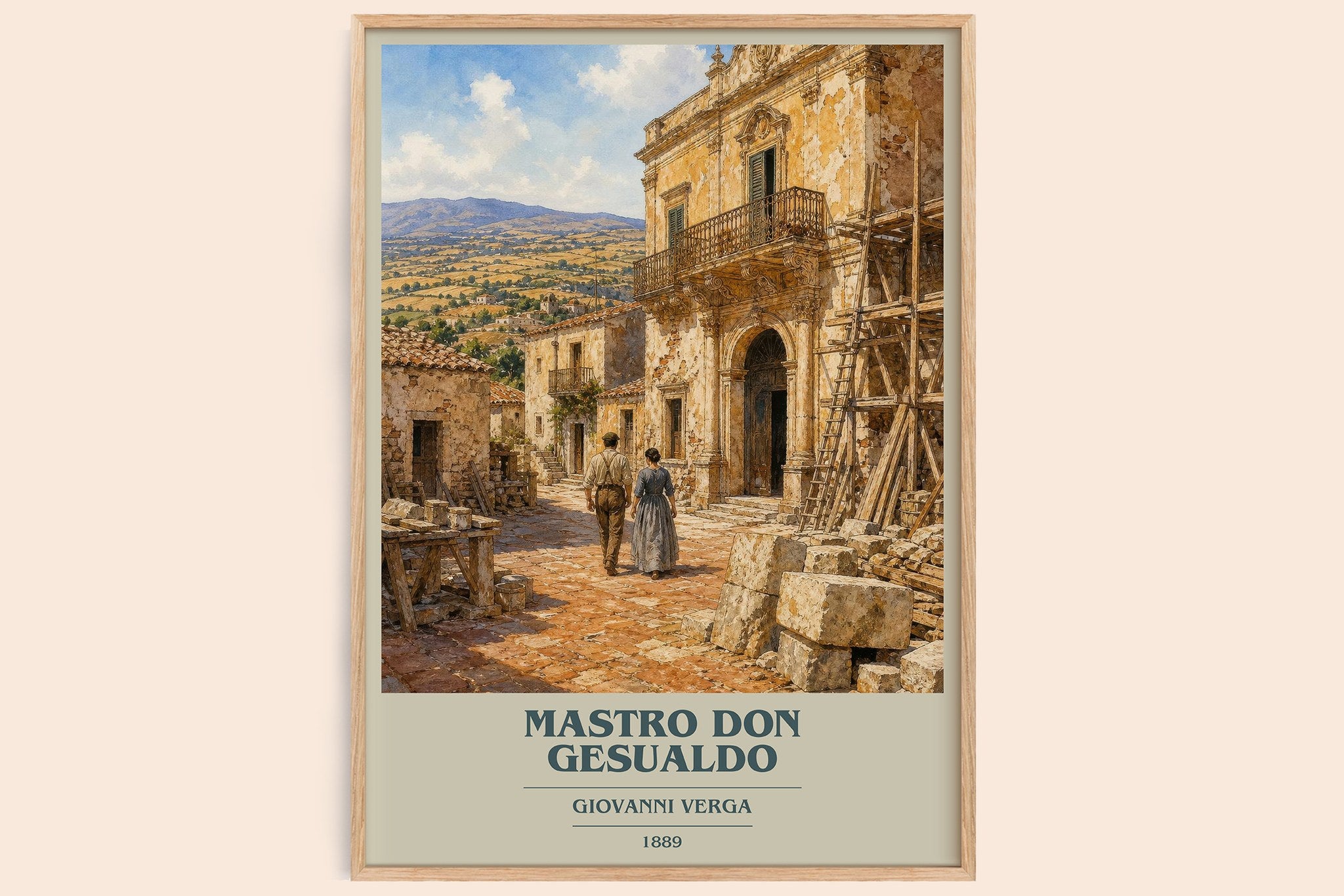Mastro Don Gesualdo Book Cover Poster by Giovanni Verga