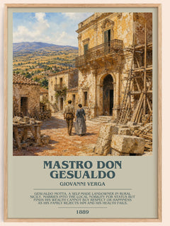 Mastro Don Gesualdo Bookish Wall Art by Giovanni Verga – framed poster