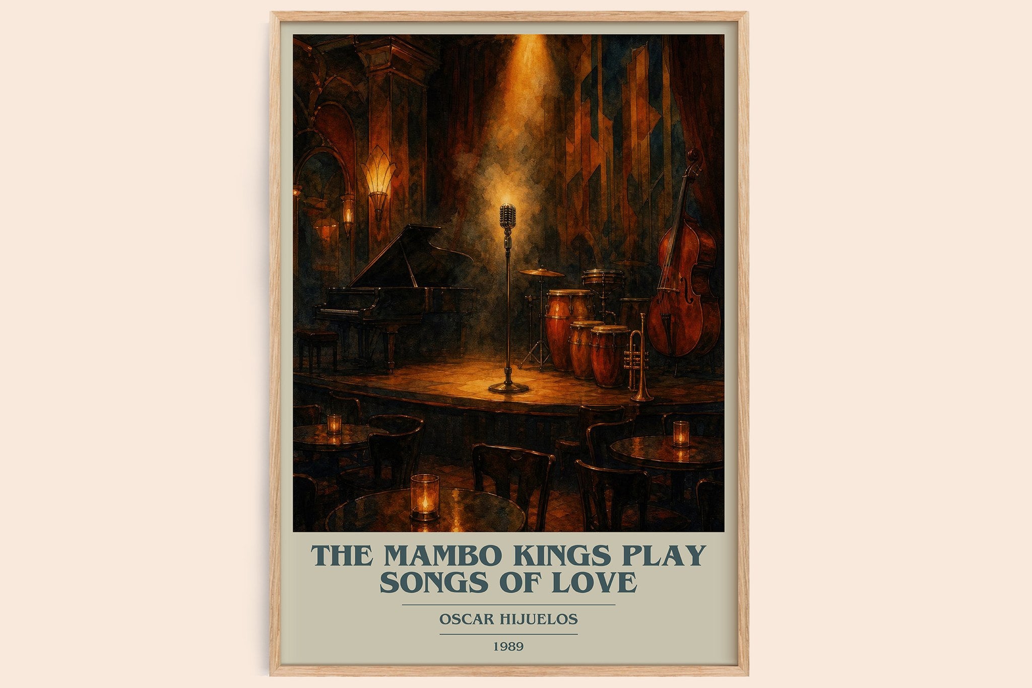 The Mambo Kings Play Songs of Love Book Cover Poster by Oscar Hijuelos