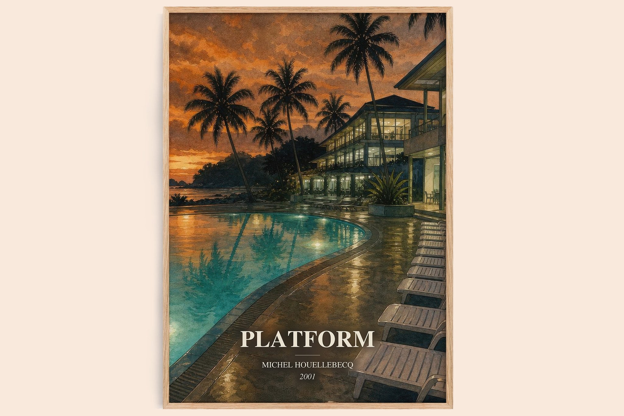Platform Book Watercolour Illustration by Michel Houellebecq