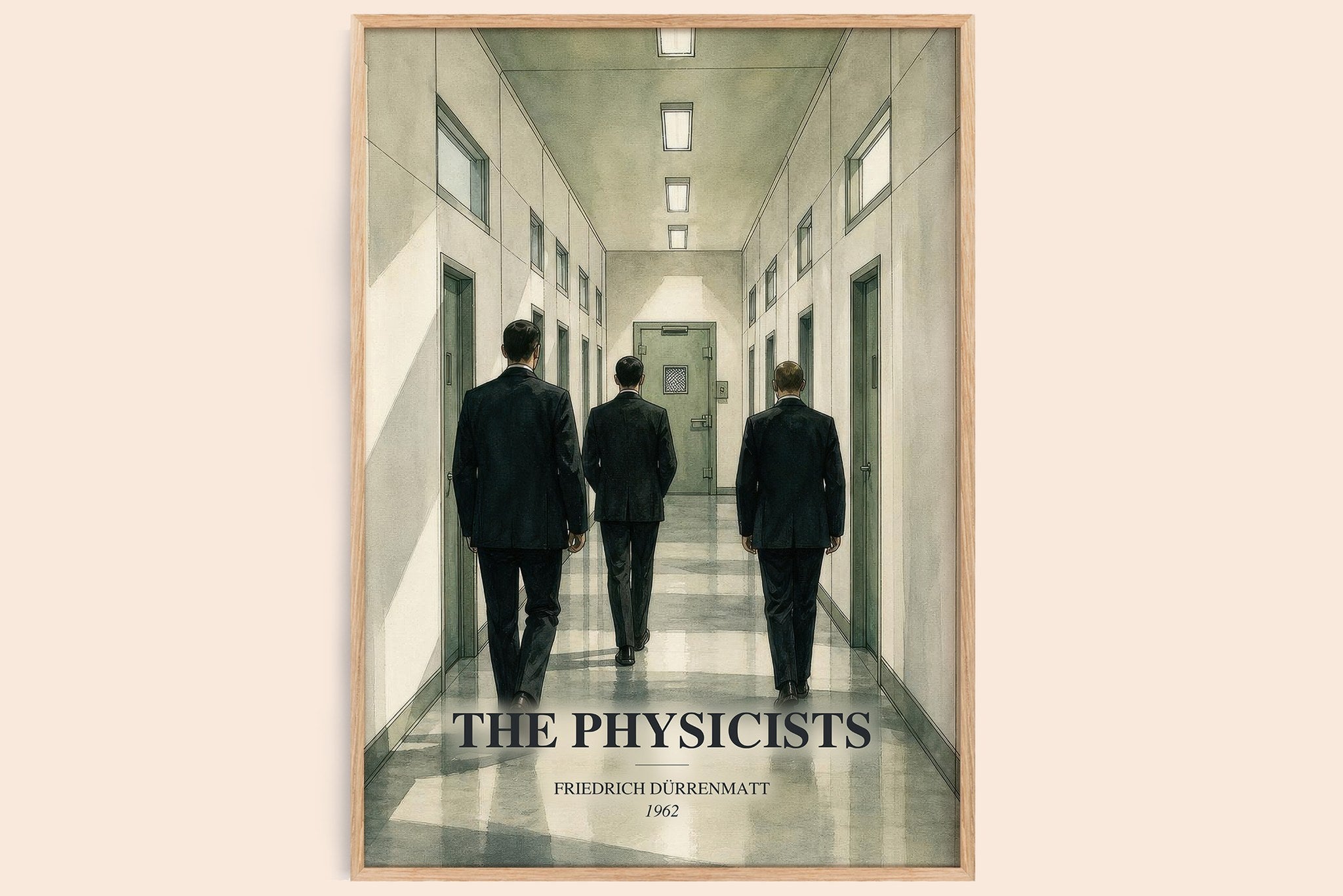 The Physicists Book Watercolour Illustration by Friedrich Dürrenmatt