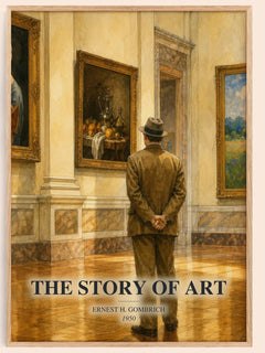 The Story of Art watercolour book poster by Ernest H. Gombrich – framed literary art print