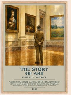 The Story of Art bookish book poster by Ernest H. Gombrich – framed literary art print