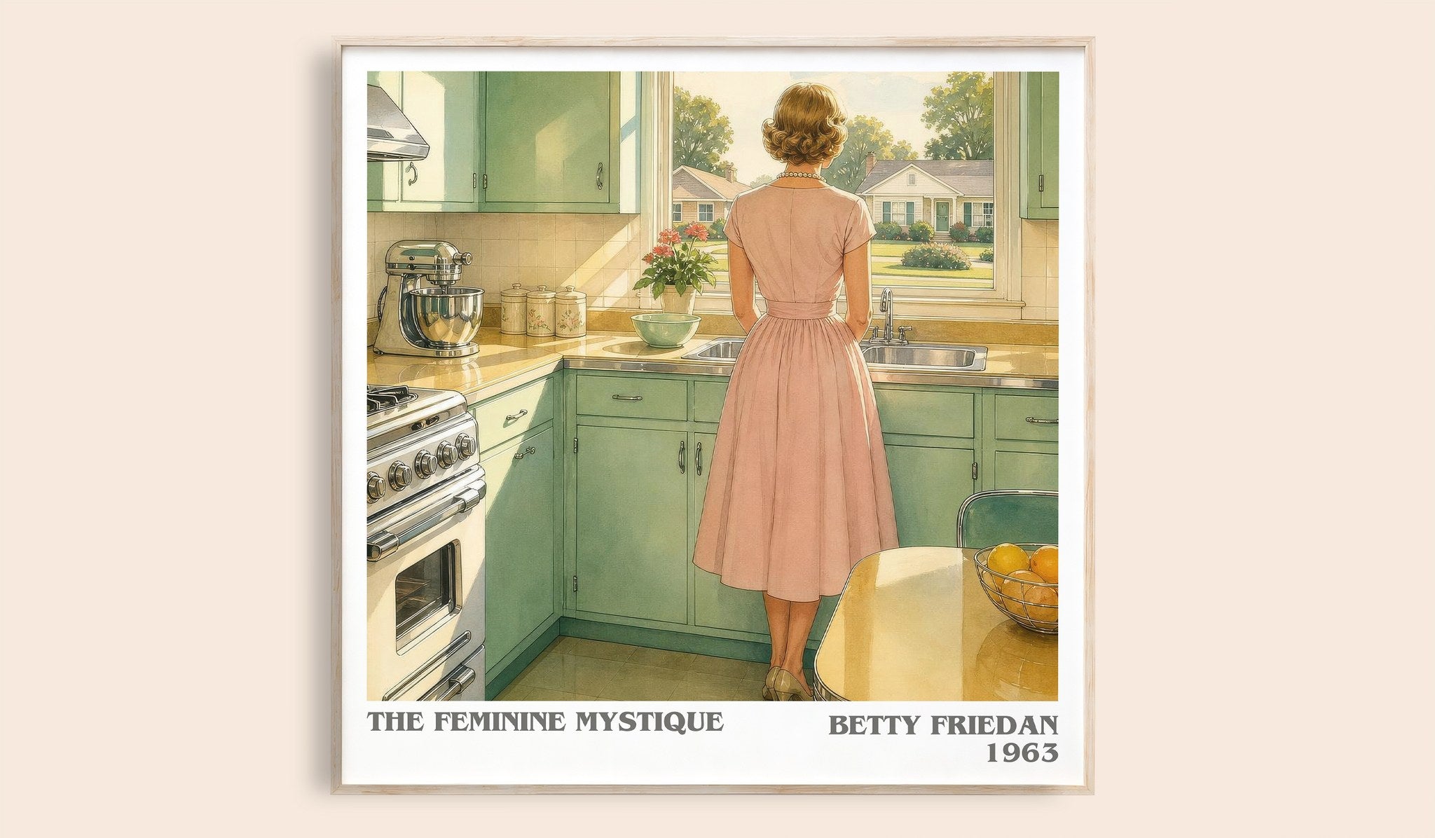The Feminine Mystique Literary Art Print by Betty Friedan
