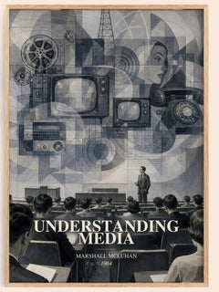 Understanding Media watercolour book poster by Marshall McLuhan – framed literary art print
