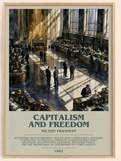 Capitalism and Freedom bookish book poster by Milton Friedman – framed literary art print