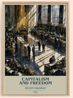 Capitalism and Freedom book cover book poster by Milton Friedman – framed literary art print