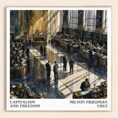 Capitalism and Freedom literary book poster by Milton Friedman – framed literary art print