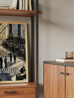 Capitalism and Freedom book watercolour illustration paper finish options – matte satin gloss