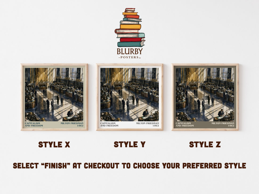 Capitalism and Freedom literary print framed by window – literary home decor