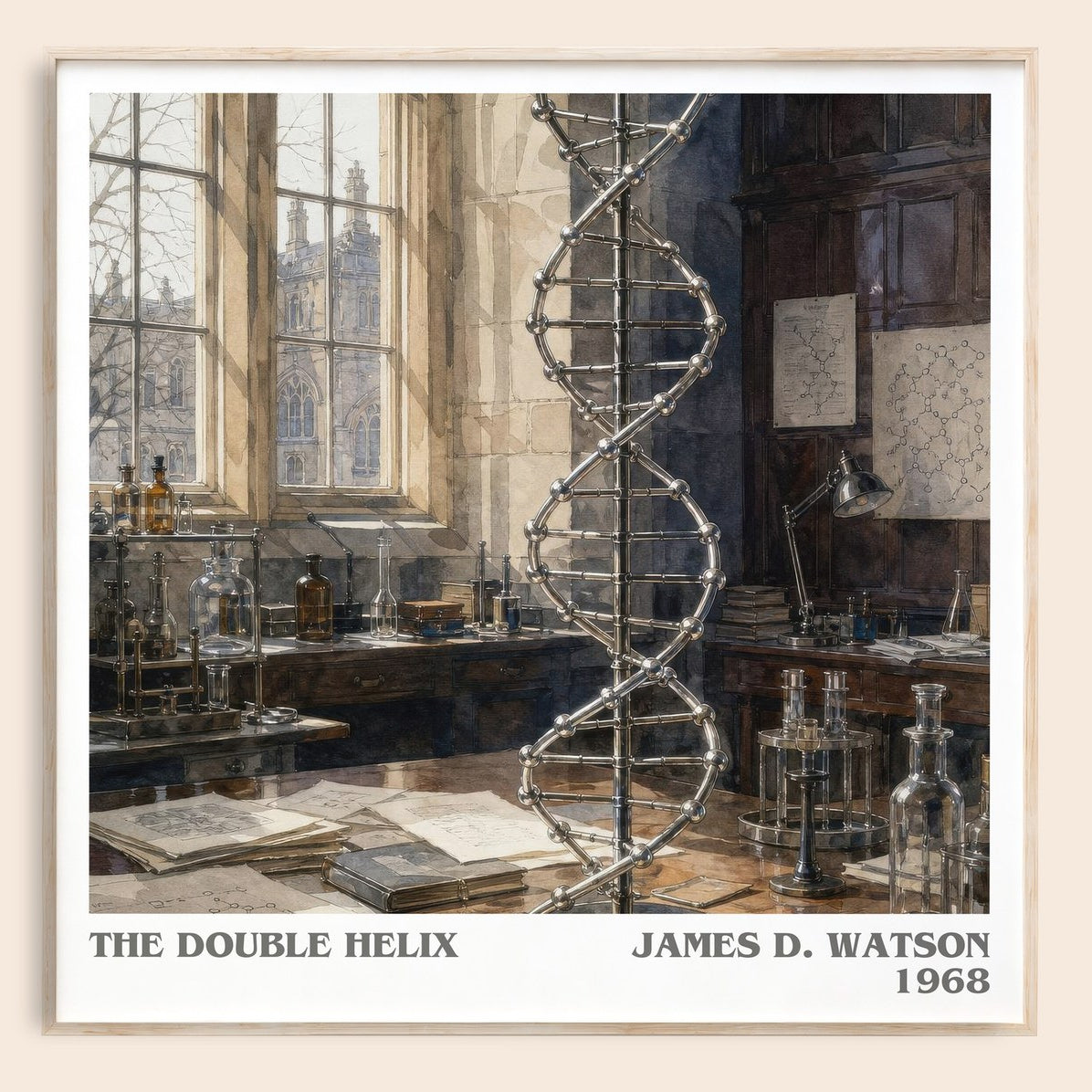 The Double Helix literary book poster by James D. Watson – framed literary art print