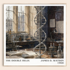 The Double Helix literary book poster by James D. Watson – framed literary art print