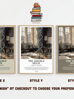 The Double Helix bookish print framed by window – literary home decor