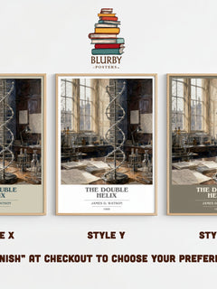 The Double Helix book cover print framed by window – literary home decor