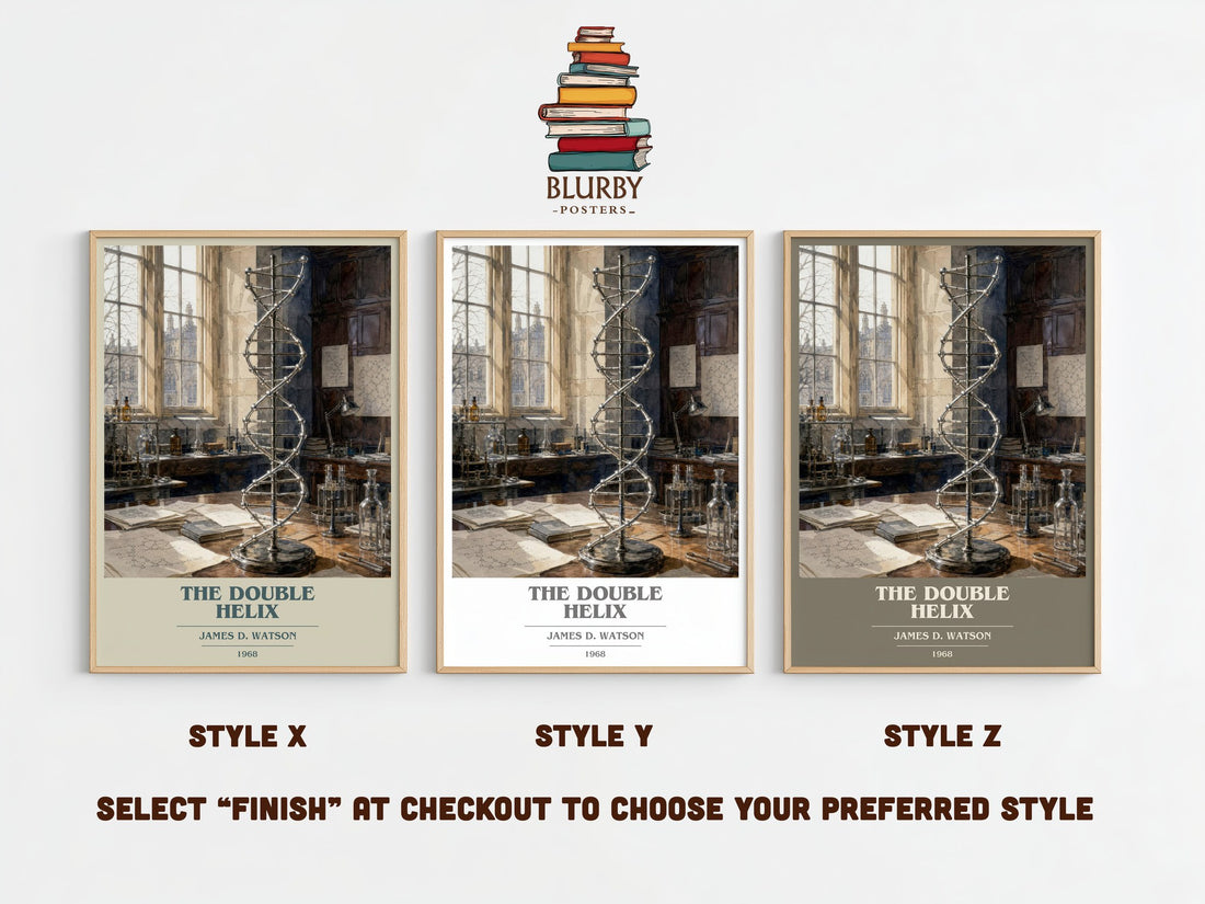 The Double Helix book cover print framed by window – literary home decor