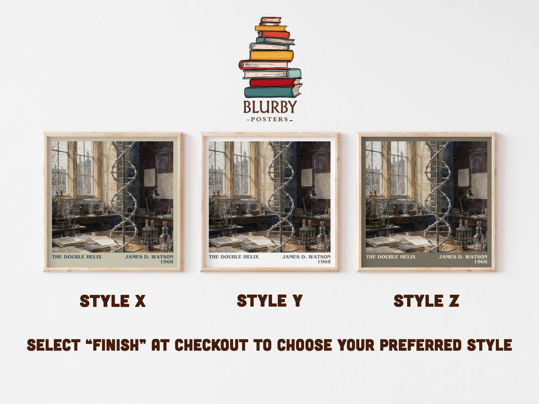 The Double Helix literary print framed by window – literary home decor