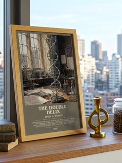 The Double Helix bookish poster colour and style options – James D. Watson book art