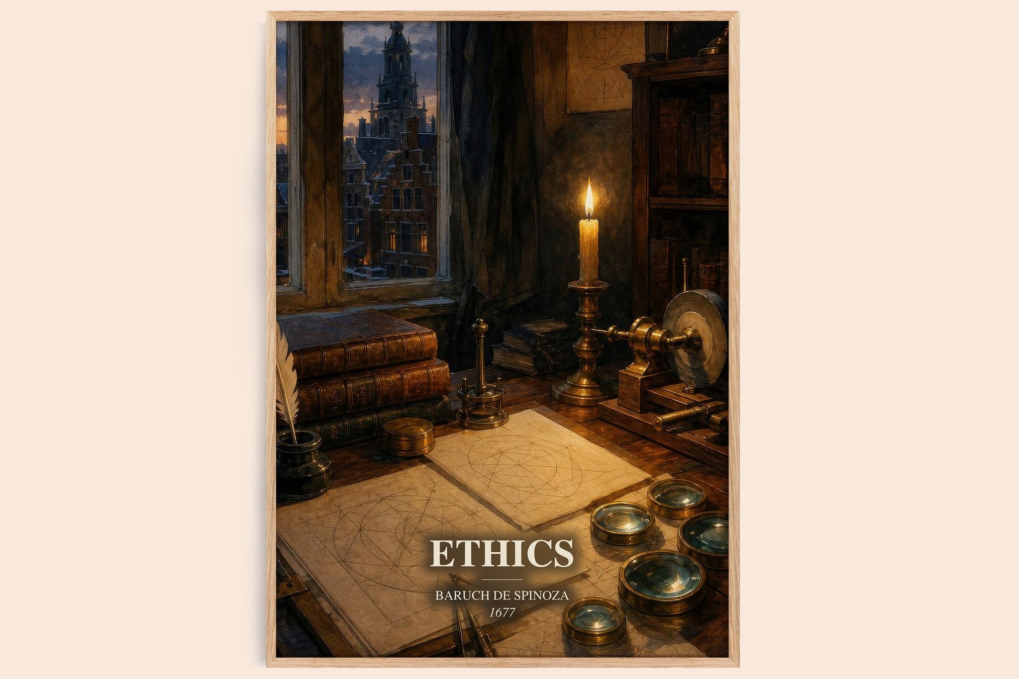 Ethics Book Watercolour Illustration by Baruch de Spinoza