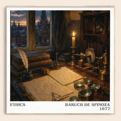 Ethics literary book poster by Baruch de Spinoza – framed literary art print