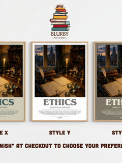 Ethics bookish print framed by window – literary home decor